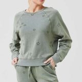 Z Supply Bo Gray Star Print Crewneck Sweatshirt Long Sleeve Casual‎ Pullover M Photo 0