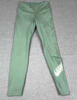 Nike Dri-FIT Leggings Womens XS Green Ankle Skinny Logo Yoga Running Gym Pants Photo 0