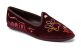 Women's KARL LAGERFELD PARIS Vaneda Ikonic‎ Smoking Flat Loafers Wine Size 7 Photo 0