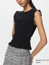 Uniqlo Cecilie Bahnsen Shirring Top | Sleeveless NWT Black Small Photo 0