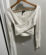 Windsor Cable Knit V Neck Long Sleeve Sleeve Ivory Size S Photo 0