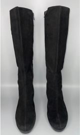 Vtg La Canadienne Tall Suede Heeled Boots Womens 9.5 Black Zip Classy Elegant Core Photo 0