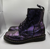 Dr. Martens Women's 10 31027 Pascal Purple Snake Print Leather 8 Eye AnkleBoots Photo 0