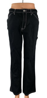 Dickies Carpenter Women's Black High Waisted Straight Leg Cargo Denim Jeans Sz 5 Photo 0
