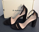 NIB J. Adams "Shirley" Black Suede Ankle Strap Heels Size 10 Sandal Photo 0
