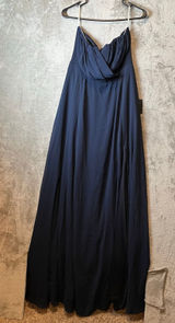 Lulus Navy Strapless Maxi‎ Dress Sz M Bridesmaid Wedding Formal Evening Gown New Photo 0