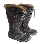 Sorel Tall Waterproof Winter Snow Boots Gray Faux Fur Womens 8‎ Photo 0