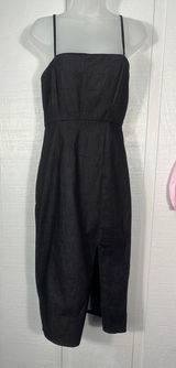 Lulus Black Denim Spaghetti Strap Dress Size Large EUC Photo 0