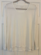 Tory‎ Burch Sport T-Shirt Womens LG White Hi/Lo Modal Long Sleeve Stretch Layer Photo 0