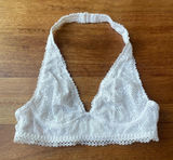 Victoria's Secret Solid White Floral Lace Halter Style Bralette NWOT Photo 0