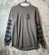 Walt Disney World Plaid Mickey Mouse Spirit Jersey Black Gray Size Small Photo 0