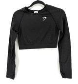 Gymshark Crop Top Vital Seamless 2.0 Large Grey Long Sleeve Thumbhole Activewear Photo 0