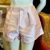Banana Republic Pale Pink Satin High Waisted Pleated Shorts with Pockets and Side Zipper Photo 0