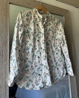 J. Crew Liberty Fabric White Floral Button Down Blouse NWT Size 2 XS Photo 0