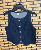 No Boundaries Cropped Denim Vest Size‎ Medium Photo 0
