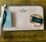 Brand New, Kate Spade Pebbled Leather Medium Wristlet & Spot the Spade Bracelet Photo 0