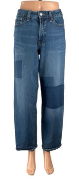 Old Navy Patchwork High Rise Baggy Barrel Palazzo Wide Leg Denim Jeans Pants 10 Photo 0