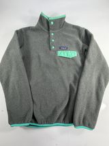 Patagonia Gray Synchilla Fleece with‎ Coral Trim Photo 0