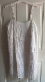 New Women’s A New Day Fringes Lined Dress Stretchy White size XXL Photo 0