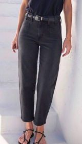 AYR 25 The Beat Jeans Washed Fade Black Barrel Relaxed Ankle Office Work Career Photo 0