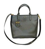 Lauren Ralph Lauren Andover Black Pebbled Tote Satchel Crossbody Bag Gold RLL Photo 0