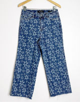 Judy Blue Wide Crop Floral Jeans Size 9/29 Daisy Daze JB88772MD Raw Hem Photo 0