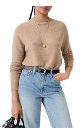 J. Crew Rollneck Sweater Supersoft Yarn Wool Alpaca Blend Small New Brown Hole Photo 0