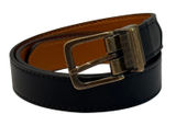Reversible Belt Womens S 28 Black Brown Rotating Antique Brass‎ Buckle Office Photo 0