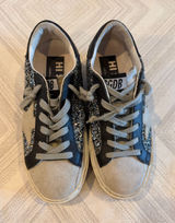 Golden Goose Deluxe Brand Hi Star Sneakers Size 35 Silver Glitter Gray Suede B Photo 0