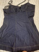 Faida Dark Wash Denim Skater Mini Dress Photo 0