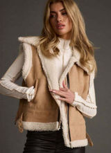 NWT 12th Tribe Penny Lane Sherpa Lined Beige Vest Size L Photo 0