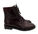 Robert Clergerie Patent Leather Burgundy‎ Cap Toe Ankle Boots Womens 8 EU 38.5 Photo 0