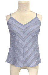 Intimately Free People Blue Frayed Chevron‎ Cami Tank Top XS Boho Feminine Photo 0