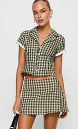 Princess Polly Rhom Women 2 Brown Check Gingham Top Co-ord Photo 0