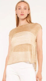 Ripley Rader Gold Chain Lounge Tank Metallic Sleeveless Knit Top Photo 0