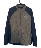 NFL Blue & Gray Boston Patriots Football Full Zip High Neck Jacket Women Sz S Photo 0