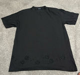 Vintage HONORS black short sleeve shirt with eyelet details and shoulder pads L‎ Photo 0