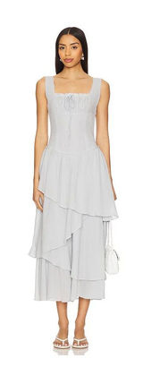 Free People In My Dreams Midi Dress in Pearl Blue Size Large Photo 0