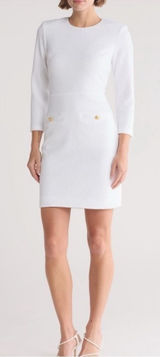 NWOT Veronica Beard $548 Channing Jacquard Sheath Dress White Sz 14 Photo 0