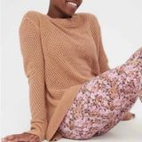 Aerie Offline Brown Open Knit Sweater Photo 0