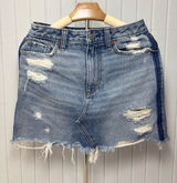 Abercrombie‎ & Fitch ZOE Natural Rise Vintage A-Line Light Blue Denim Skirt 26 Photo 0