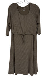 Latched Mama Brown Polka Dot Nursing Maternity‎ Midi Dress Large 3/4 Sleeve Photo 0
