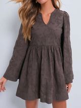Tuckernuck Hyacinth House Brown Flare Sleeve Mini Dress Photo 0
