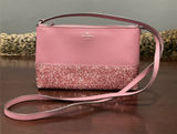 Kate Spade Ny Ramey Greta Saffiano Leather‎ Glitter Small Pink Peony Crossbody Photo 0