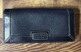 Vtg Kate Spade New York Bifold Black Leather‎ Wallet 4x7.5" Photo 0