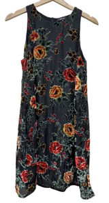 Miss Me Floral Velvet Burnout Mini Dress‎ Sz S Y2K Whimsigoth Fairy Grunge Photo 0