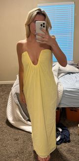 Yellow Strapless Maxi Dress Photo 0