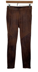 Free People Womens Leggings S Brown Faux Suede Vegan Leather Moto Seam Stretch Photo 0