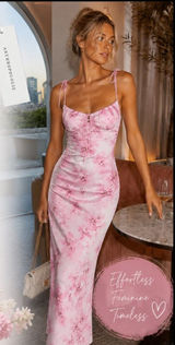 Feminine Pink Garden Party Maxi Dress Maeve Medium NWT Sweetheart Sexy Photo 0