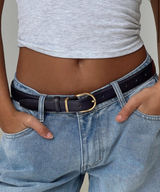 Princess Polly Black Belt Gold buckle Photo 0